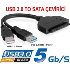 Resim 2.5" Sata Usb 3.0 Çevirici Dönüştürücü Kablo Hdd Harddisk SSD 