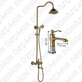 Resim özçakır Ottoman Gold 3'lü Banyo Takımı 