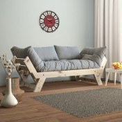 Resim Woodesk Adalar Masif Natural-Gri Renk 2li Kanepe CPT8107-210 