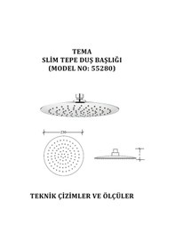 Resim Tema Slim Tepe Duş Başlığı 55280 5686526846 Krom 