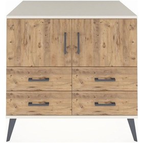 Resim Kronos Şifonyer 2 Raflı 4 Çekmeceli 2 Kapaklı 88x59x80 Aytaşı-çam Çam 