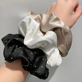 Resim 3 Adet Taşlı Saten Toka - Kuyruklu Atkuyruğu ve Saç Aksesuarları için Yumuşak ve Rahat Saç Tokaları 