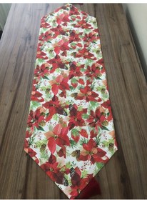 Resim Kozalaklı Çiçek Desenli Runner Çok Renkli 