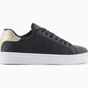 Resim Armani Exchange Kadın Kabartma Monogram Desenli Sneaker - Siyah 