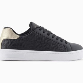 Resim Armani Exchange Kadın Kabartma Monogram Desenli Sneaker - Siyah 