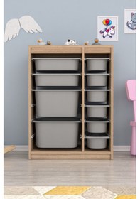 Resim Cosmo Xs Çok Amaçlı 10 Sepetli Mutfak Banyo Kiler Dolabı Gri 