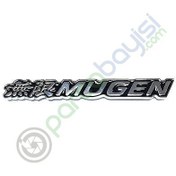 Resim Mugen Ön Panjur Metal 3D Logo Amblem Sticker Krom Siyah 