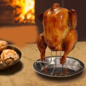 Resim Premium Yapışmaz Tavuk Kızartma - Dayanıklı Karbon Çelik Barbekü Izgarası Çatalı, Kamp ve Mutfak Kullanımı İçin 