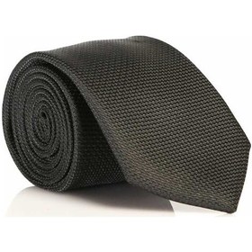 Resim Gaffy Siyah Slim Fit Düz Renk Dokuma Kravat / DDK-08 Siyah 