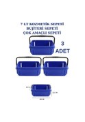 Resim 3 adet 7 Litre Kozmetik Sepeti Bijuteri Sepeti Kırtasiye Sepeti M 