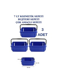 Resim 3 adet 7 Litre Kozmetik Sepeti Bijuteri Sepeti Kırtasiye Sepeti M 