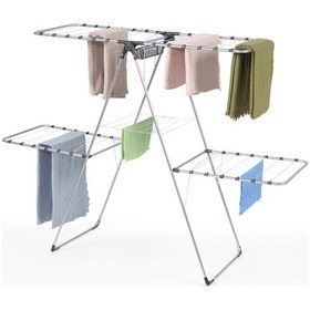 Resim Homedora İki Katlı Metal Telli Çamaşır Kurutmalık Mandallıklı Siyah 