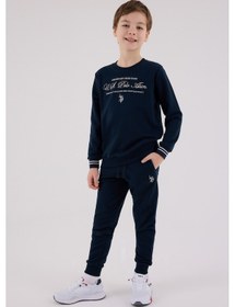 Resim U.S. Polo Assn. Lisanslı Erkek Çocuk Alt Üst 2 Parça Eşofman Takımı Us2225 Lacivert 