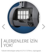 Resim Arzum 899 Watt A Enerji Sınıflı Hepa13 Filtreli Turbo Başlıklı Elektronik Emiş Güçlü Toz Torbasız Süpürge 