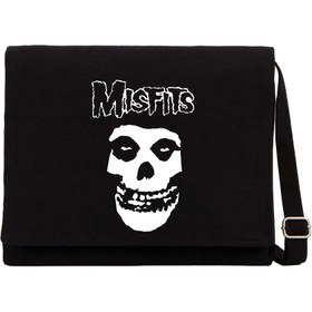 Resim Misfits Siyah Kanvas Postacı Çantası - Siyah 