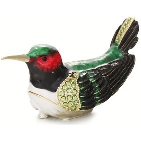 Resim Willowhaven Siyah El Boyama Mücevher Kutusu, Eşsiz Mini Yüzük Organizatörü, Vintage Dekor 