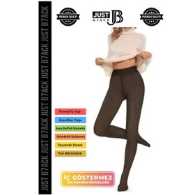 Resim Peluşçorap Toparlayıcı Korse Etkili Rahat Şık Sıcak Tutan İçi Peluş Termal Ten Görünümlü Tayt Çorap Siyah 