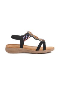 Resim Voyager B096 Z Kadın Taşlı Siyah Sandalet Siyah 