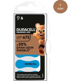 Resim Duracell 675 Numara İşitme Cihazı Pili 6x5 30 Adet 