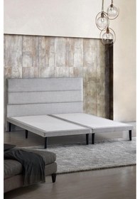 Resim Niron Slim Çift Kişilik Kumaş Kaplı Metal Karyola Ve Başlık Seti 160 x 200 