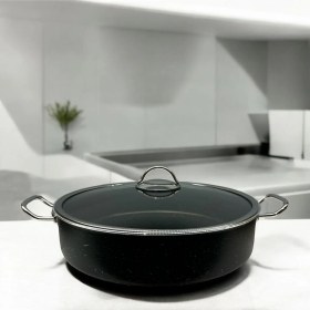 Resim Tuna House Granit Basık Tencere 28 Cm Siyah 