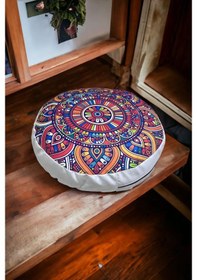 Resim Zafu Karabuğday Dolgulu Meditasyon Minderi Mandala 2024-1m Mor 