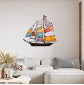 Resim Vintage Yelkenli Metal Tablo 