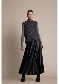 Resim Defacto A Kesim Suni Deri Midi Etek G6663ax25wnbk81 Siyah-bk81 