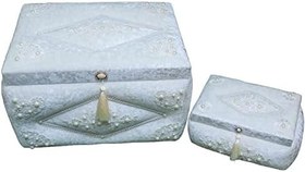 Resim Özel Tasarım 2li Kadife Çeyiz Sandık Seti - 02 