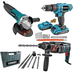 Resim Stanrayf Alman Ultra 3 Lü Set 3800 W Taşlama + 4200 W Kırıcı Delici Hilti + 58 V Setli Şarjlı Matkap 3 Lü Set Tam Professıonel 