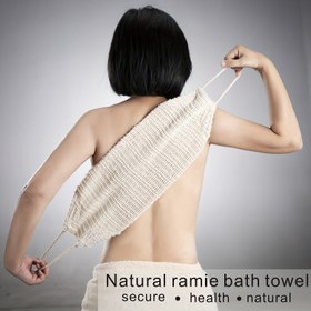 Resim Saplı Peeling Sırt Temizleyici - Çift Taraflı, Derin Cilt Temizliği & Masaj Havlusu, Güçlü Çekme & Kaşıntı Rahatlatma için Doğal Ramie Malzeme 