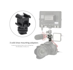 Resim Xiyyadms Alüminyum Çift Katlı 1/4 Vida 3 Ayağa Isı/sojuk Ayaklı Desteği - Mikrofon, Işık, Monitör İçin Çok Fonksiyonlu Fotoğraf Ajı 