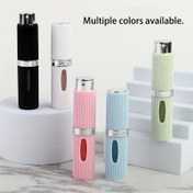 Resim 1 Adet 8ml Döndürmeli Dolum Tabanlı Parfüm Şişesi - BPA İçermeyen Seyahat Sprey Şişesi, Yeniden Kullanılabilir Kozmetik Kap, Esansiyel Yağlar ve Losyonlar için - Kompakt & Sızdırmaz (Siyah/Beyaz/Pembe/Mavi-Yeşil) - Seyahat, Ev veya Hediye için İdeal, Parfüm Doldurma, Ev Kokusu Saklama, Şık Koku Dağıtıcı, Yüksek Kaliteli Püskürtücü, Hediye Alışverişi 