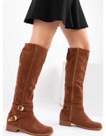 Resim Fox Shoes E726203402 Taba/altın Süet Alçak Topuklu Kadın Çizme Taba/altın-süet 