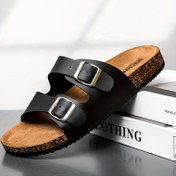 Resim Unisex Kayma Önleyici Açık Burunlu Sandaletler - Yumuşak Kaymaz PU Kaplama & Kumaş Astar, Kadınlar ve Erkekler için Nefes Alabilir Hafif Günlük Plaj Terlikleri, Her Mevsim İç/Dış Mekan Rahat Ayakkabıları, Şık Basit Tasarım, Dokuma Doku Tabanı, Dayanıklı Kaydırmaz 