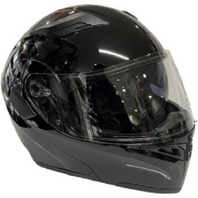 Resim Vox Parlak Siyah Medium Beden Çene Açılır Kask Çok Renkli 