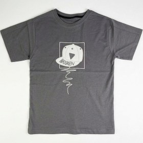 Resim Erkek Çocuk Gri Şapka Baskılı Tişört - Grafik Desenli Pamuklu Kısa Kollu T-shirt Gri 