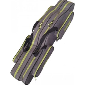 Resim Modibags Gri 80 cm İki Gözlü 4 Cepli Koyu Gri Olta Kamış Çantası Dayanıklı Yapı ile 