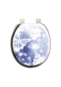 Resim Comfort Lüks Klozet Kapağı Beyaz Kelebek Desen 