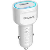 Resim yumax Süper Hızlı Şarj Led Işıklı Dual USB Araç Şarj Başlığı | 55W Turbo Uyumlu 