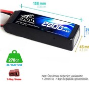 Resim Leopard Power 2600 Mah 14.8v 4s 25c Lityum Polimer Lipo Batarya Pil T Plug 