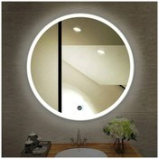 Resim eagle mirror 95x95cm Yuvarlak Şeritli Dekoratif Banyo Duvar Aynası Ledli Banyo Duvar Aynası 