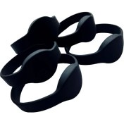 Resim Mıfare Classic 1k Rfıd Bileklik 13.56 Mhz ISO14443 A Silikon Yetişkin Boyut Siyah (5 Adet) 