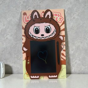 Resim Gümüş Avm Labubu Görselli Büyük Boy Kalemli LCD Çizim Tableti 