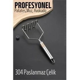 Resim Patates Ezici 304 Paslanmaz Çelik Havuç Muz Avokado Ezici 
