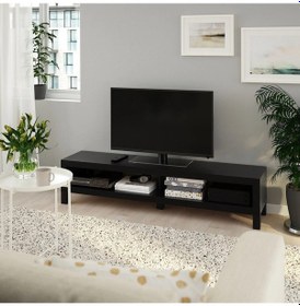 Resim Tv Sehpası Lack 160 Cm Meridyendukkan 2 Raflı Tv Ünitesi, Televizyon Sehpası 160x35x36 Cm Venge Renk 