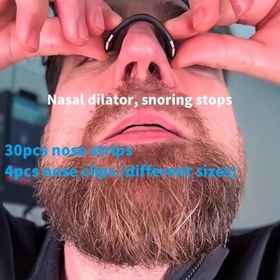 Resim 34 Parça Horlama Rahatlatma Seti: 30 Adet Horlama Önleyici Bant + 4 Farklı Boyutta Burun Klipsi, Rahat Nefes Alma ve Net Burun Geçişi İçin, Spor ve Horlama İçin Etkili Burun Bantları, Günlük Ev Kullanımı İçin Temel, Arkadaşlar ve Aile İçin Cadılar Bayramı, Noel ve Diğer Tatillerde Horlama ve Burun 