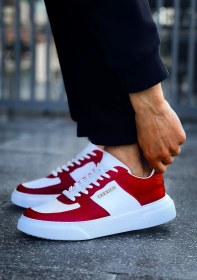 Resim Chekich Ch087 - Cbt Kenton Erkek Ayakkabı Kırmızı / Beyaz Antrasit 