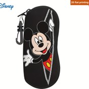 Resim 2D Düz - Tek Disney Mickey Yumuşak Kabuk Gözlük Kılıfı Klipsli - Hafif Neopren Fermuarlı Çanta Okuma Gözlükleri İçin Uygun, Çok Yönlü Taşınabilir Kılıf, Kadınlar İçin 2D Düz Baskıyla Mükemmel Hediye. 