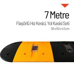 Resim İleri Trafik Flaşörlü Yol Kasisi Kapaklı Set - 7 Metre 